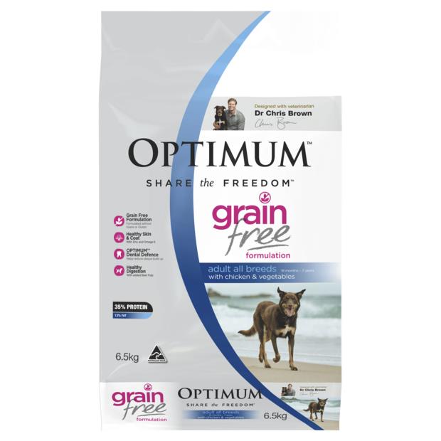 Optimum grain free dry dog food sale